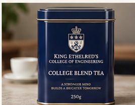 Tin of King Ethelred’s College Blend tea